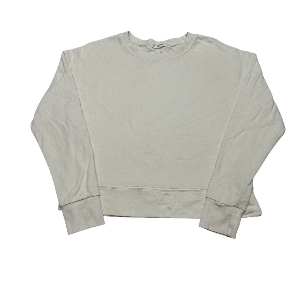 Perfect White Tee French Terry Pullover Sweatshirt Women's XS Minimalist